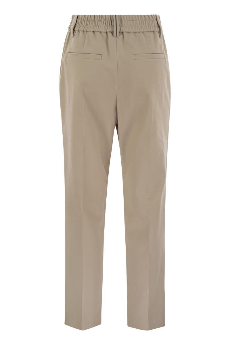 パンツ BRUNELLO CUCINELLI Stretch cotton cover-up trousers with jew Brunello Cucinelli - Anthracite Stretch Cotton Flat Front Pant