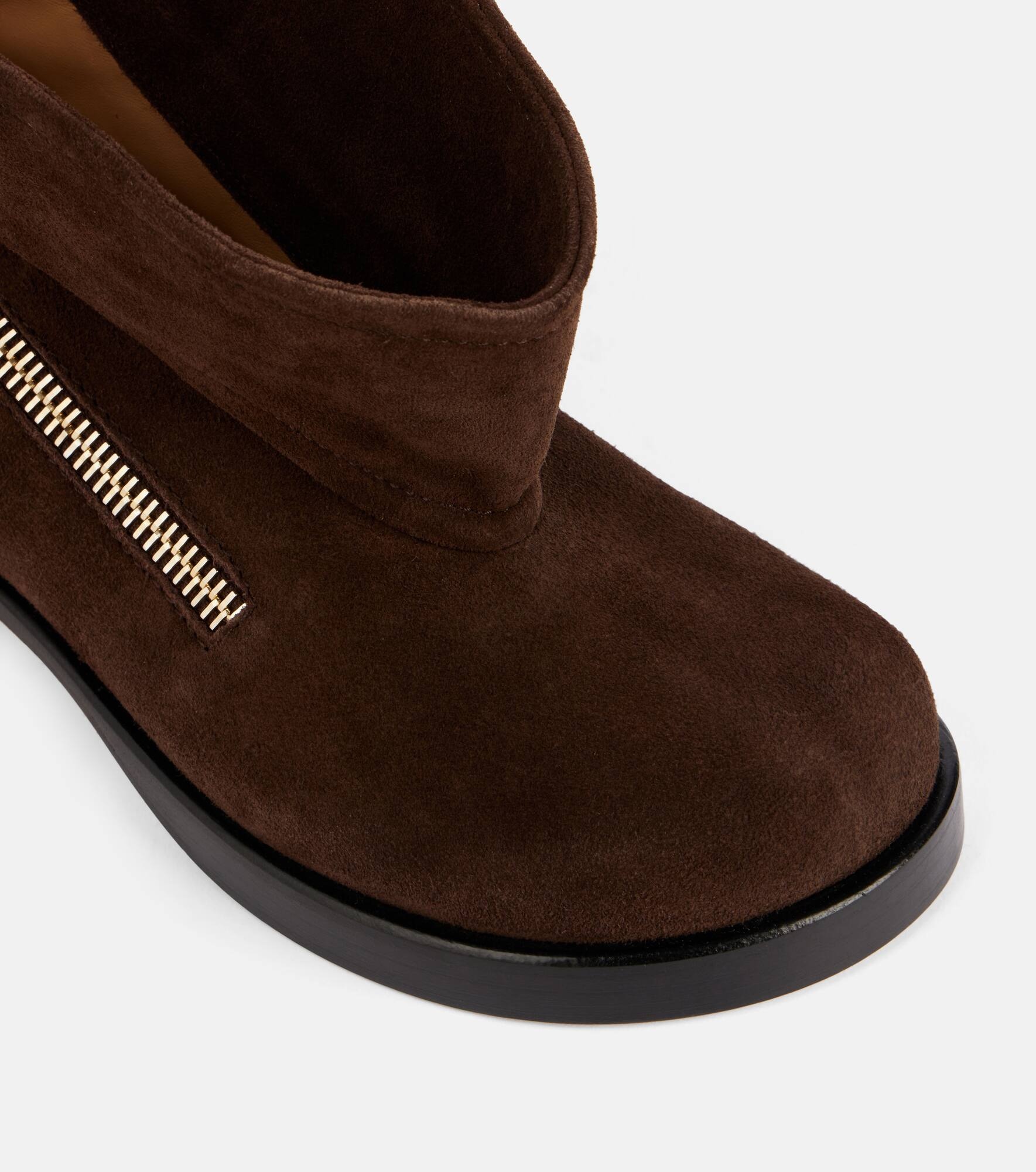 Suede biker boots - 5