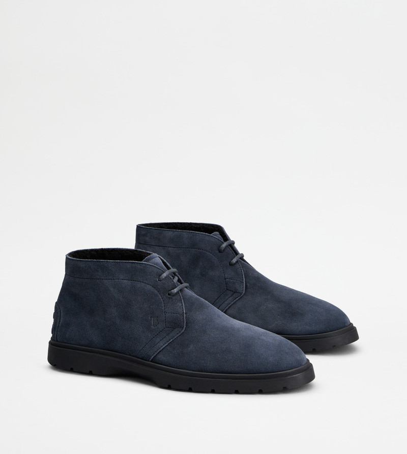 DESERT BOOTS IN SUEDE - FURRY LINING - BLUE 2