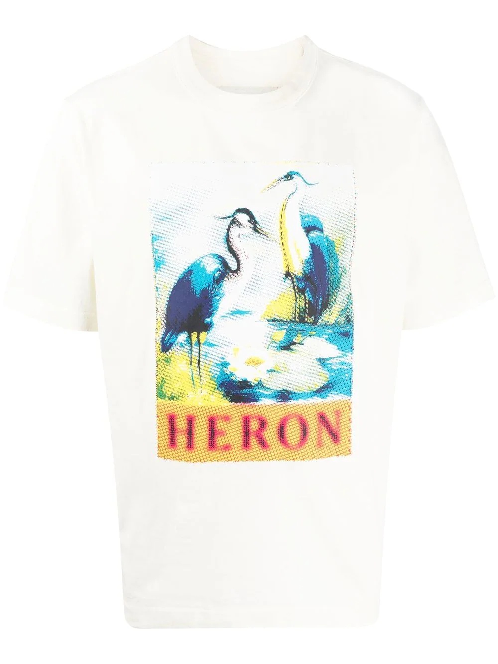 Heron-print cotton T-shirt - 1