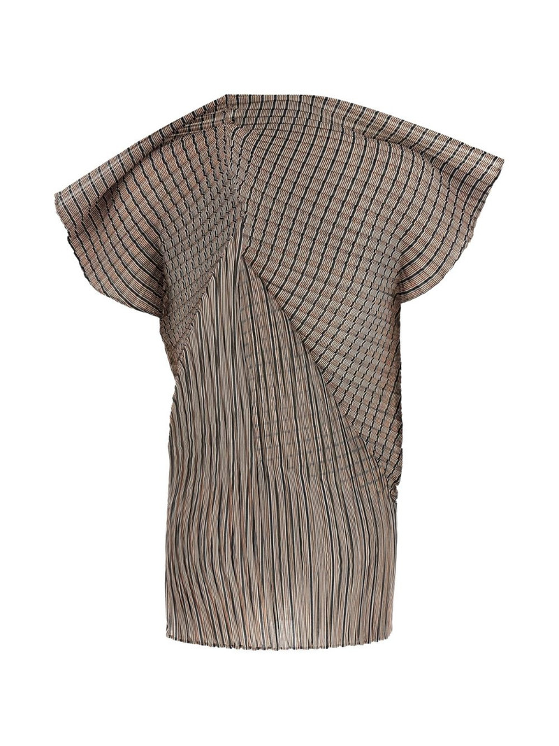 ISSEY MIYAKE striped pleated top outlook