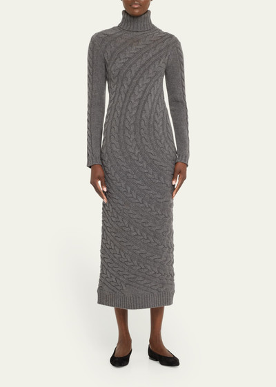 Max Mara Arte Turtleneck Cable-Knit Maxi Sweater Dress outlook