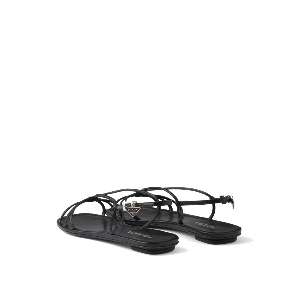 LEATHER FLAT SANDALS SQUARE TOE WOMEN - 3