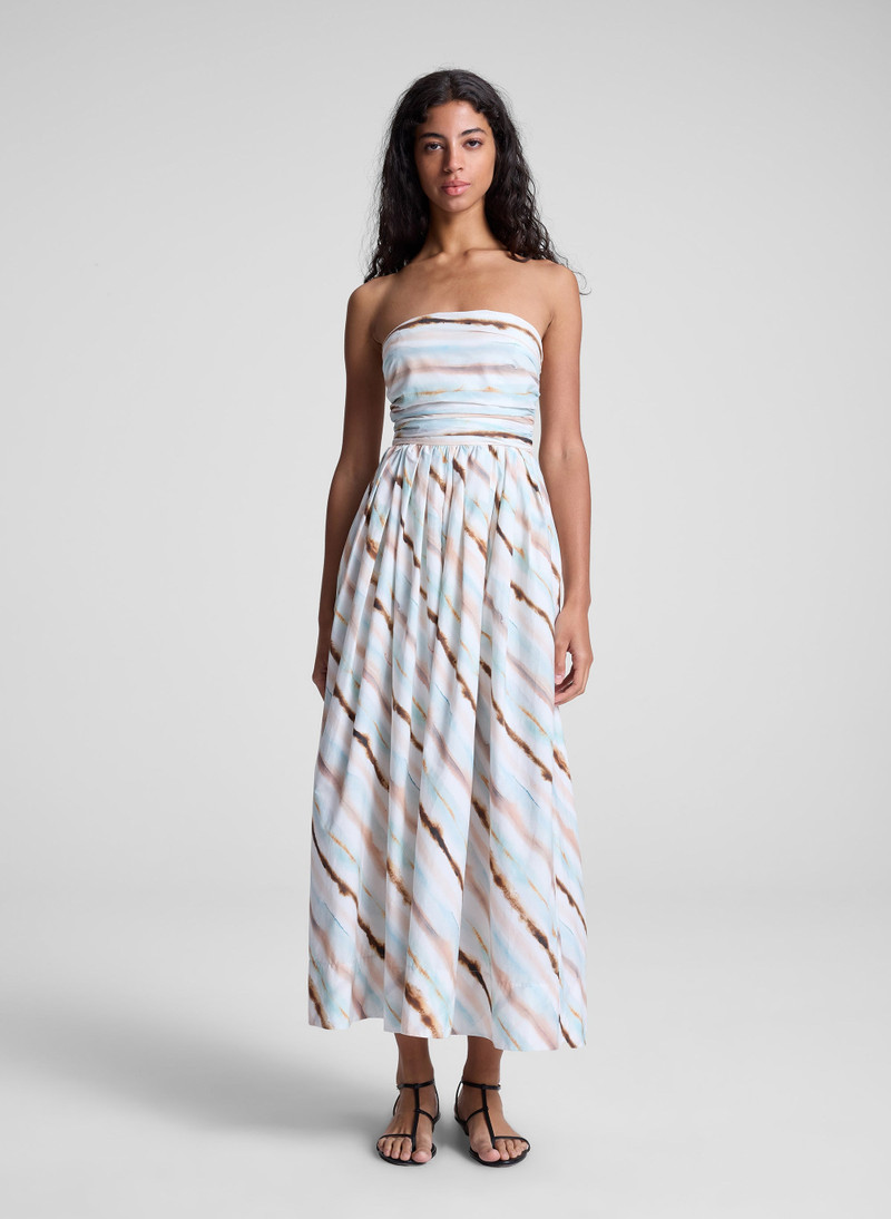 Tara Striped Strapless Midi Dress 4