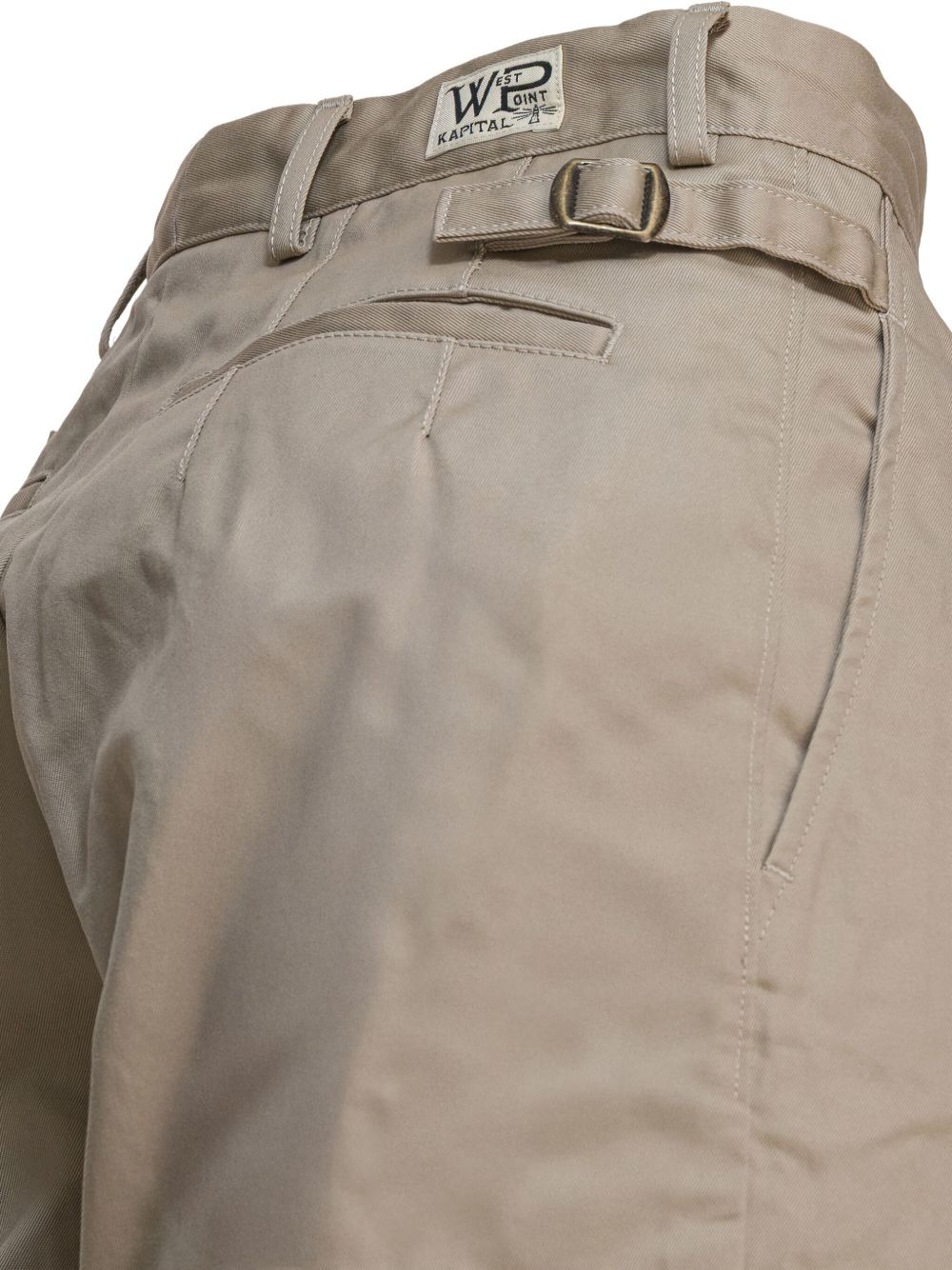 pleated cotton straight-leg trousers - 4