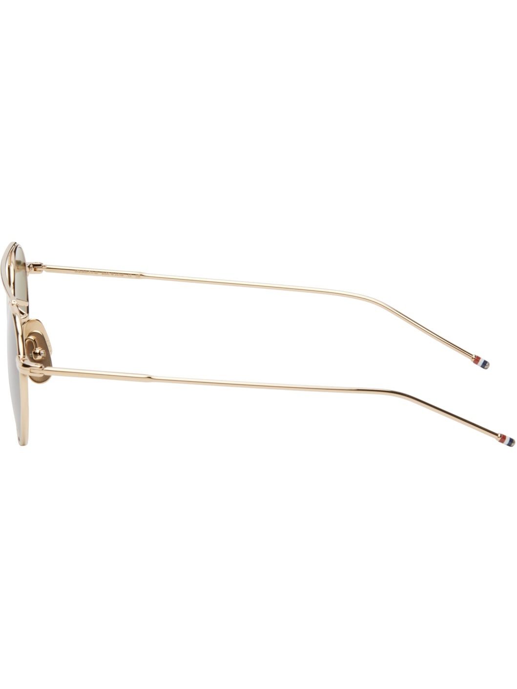 Gold Titanium Round Sunglasses - 3
