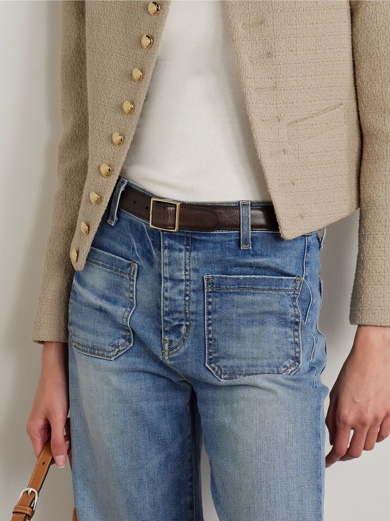 NILI LOTAN Gabriele leather belt Brown outlook