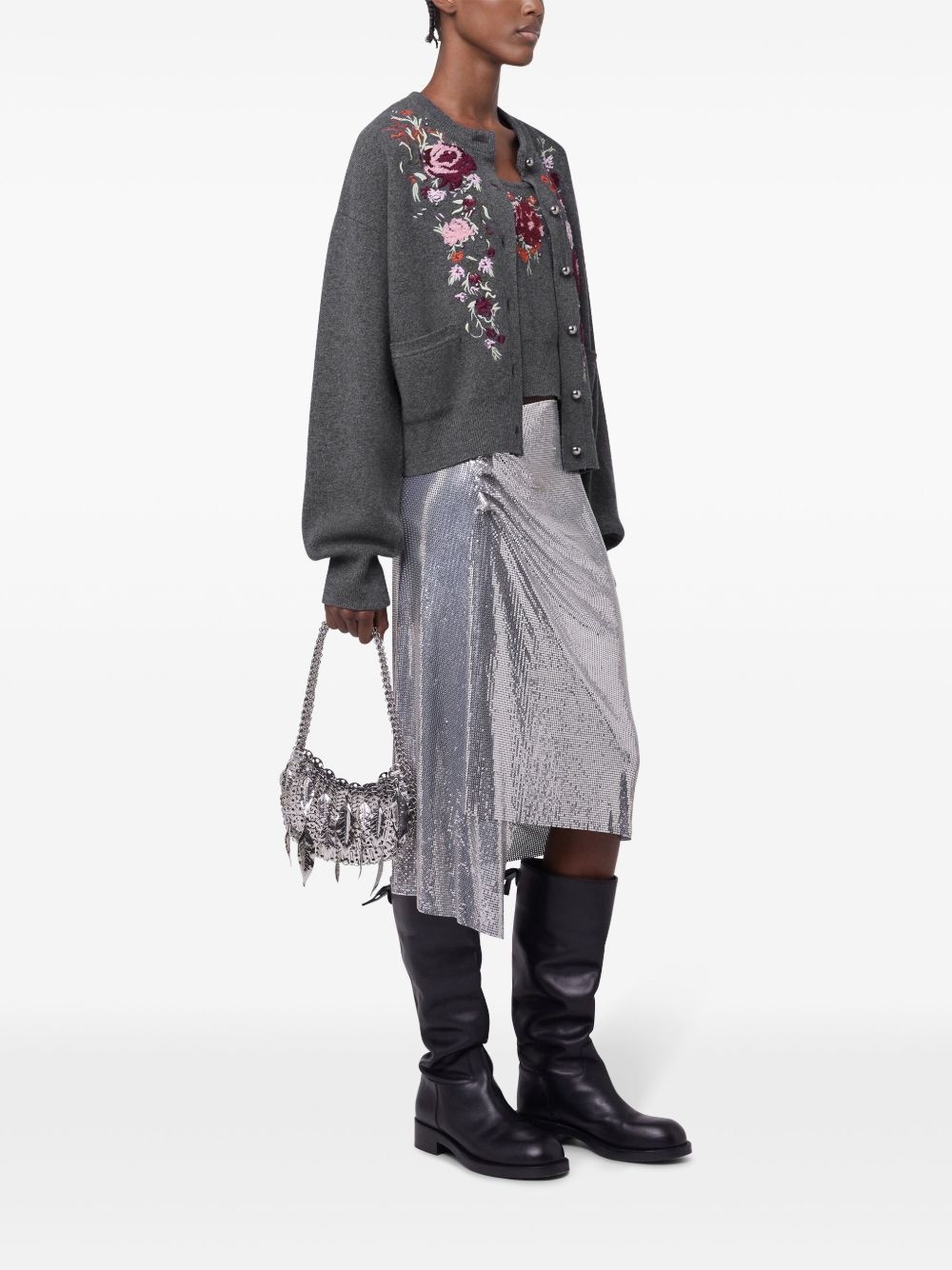floral-embroidered cardigan - 3