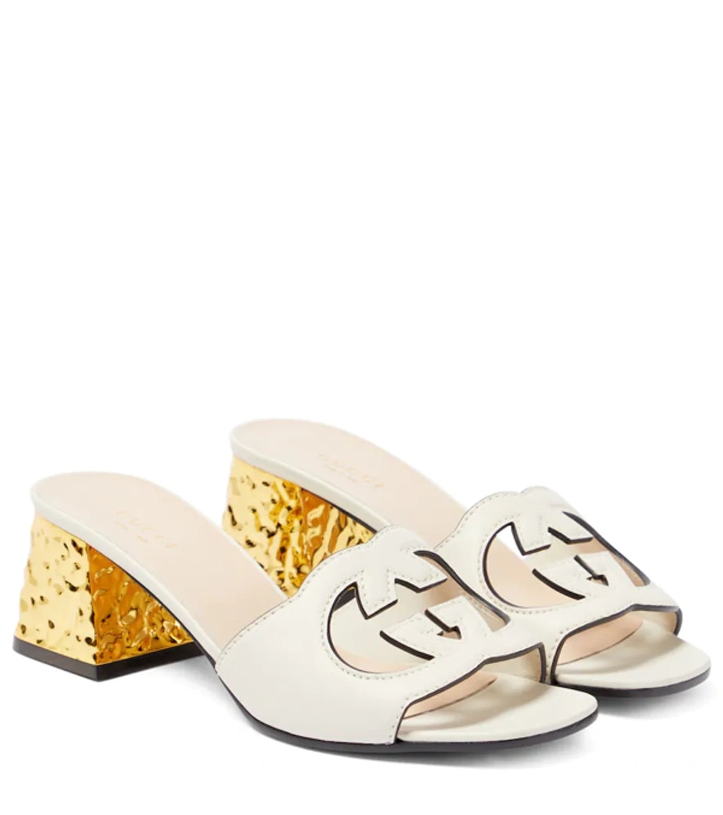 Gucci Interlocking G Cut Out Slide Sandals - 2
