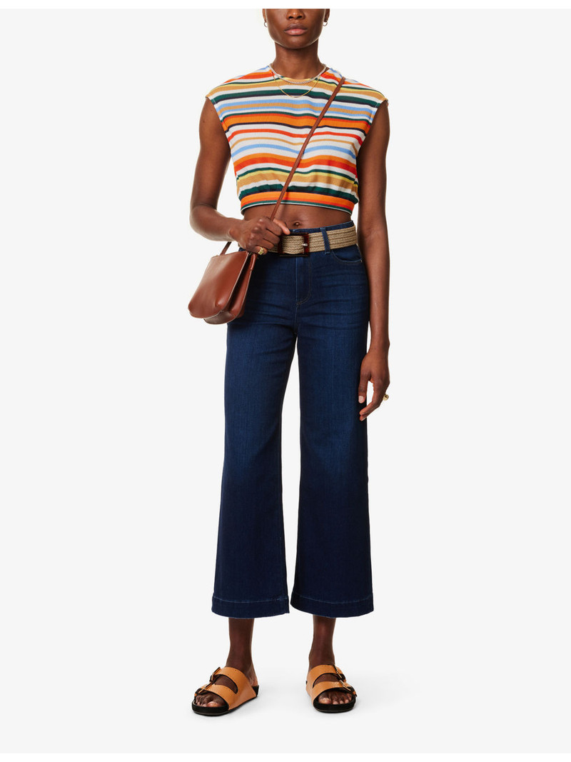 PAIGE Anessa Ankle Wide-Leg Denim Jeans outlook