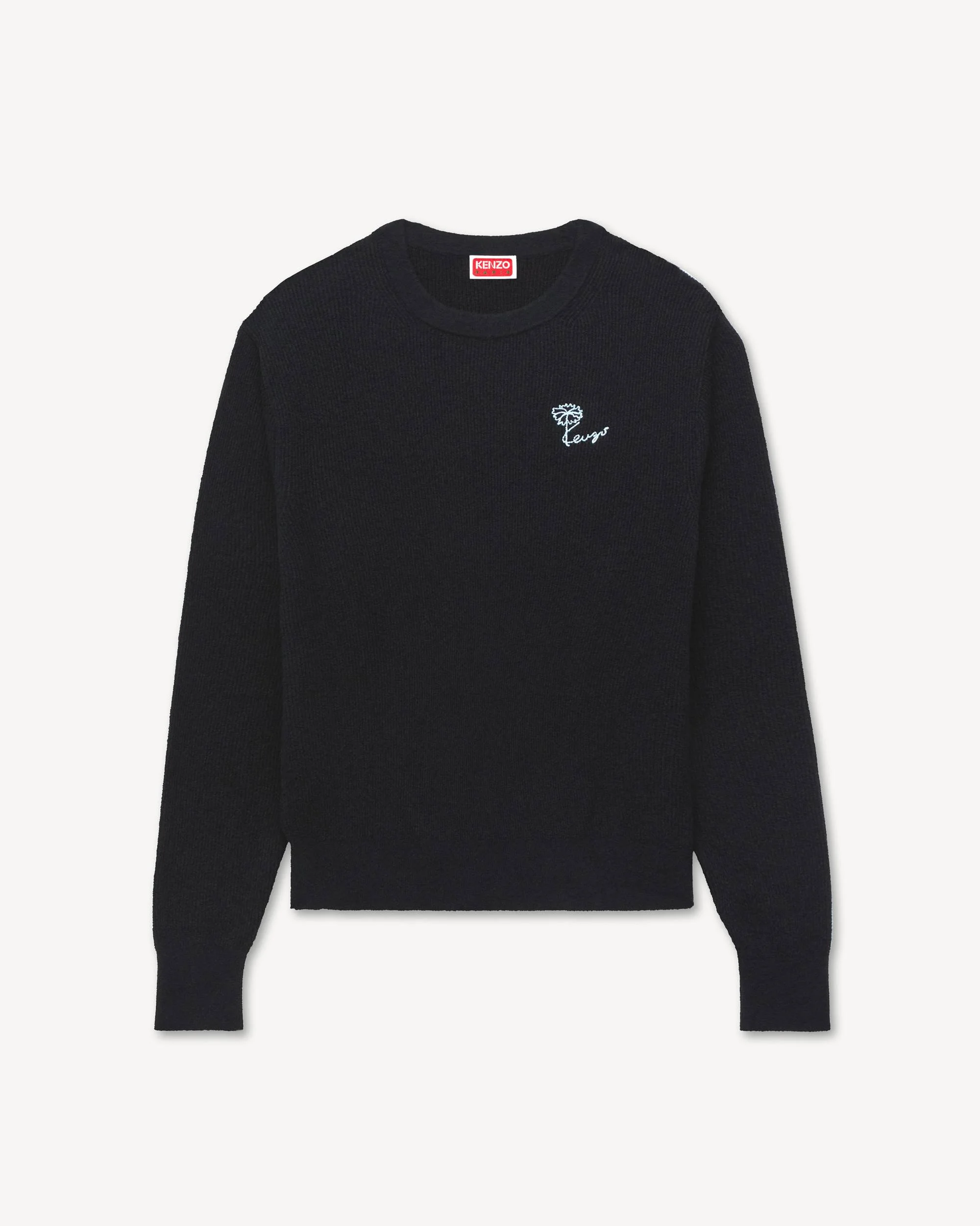'KENZO Tulip' embroidered jumper in spongy cotton - 1