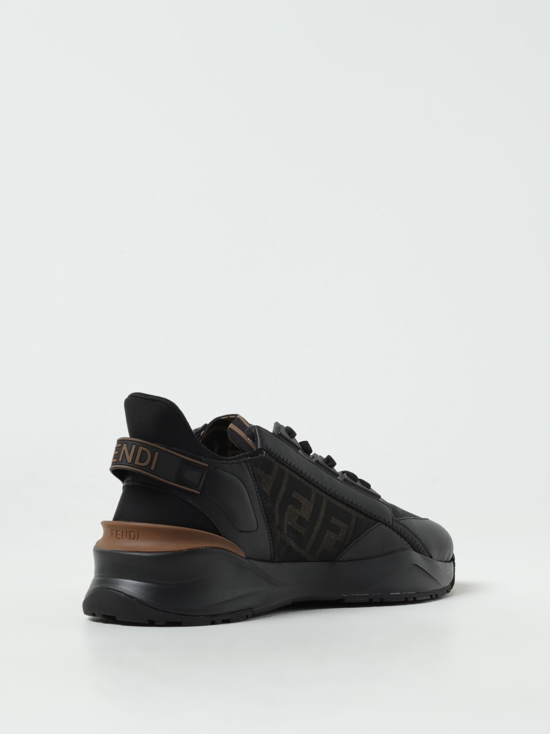FendiFlow sneakers in leather and fabric with monogram - 3