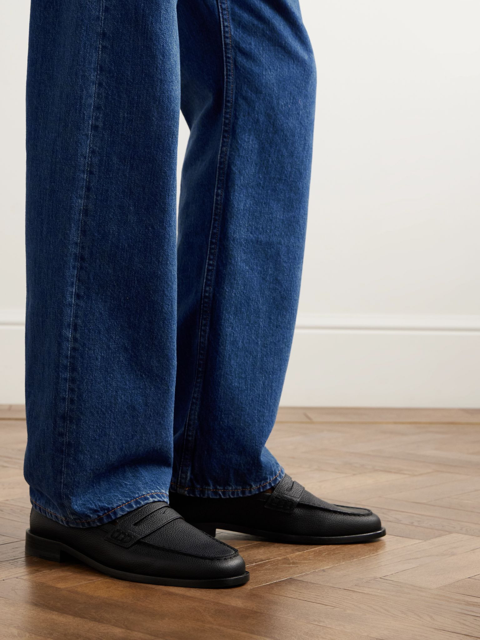 Perry Full-Grain Leather Penny Loafers Black - 2
