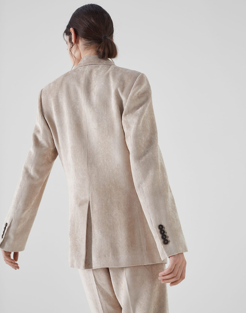 Brunello Cucinelli Hammered corduroy blazer with monili outlook