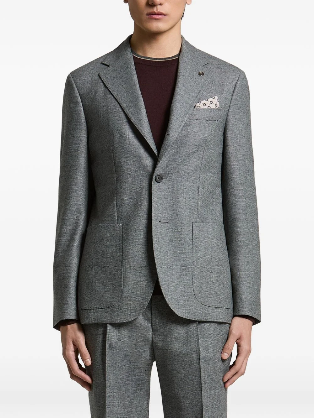 single-breasted notch-lapels jacket - 1