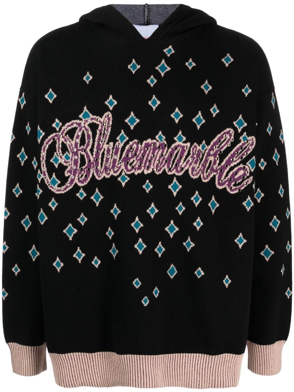 rhinestone-embellished jacquard jumper - 1