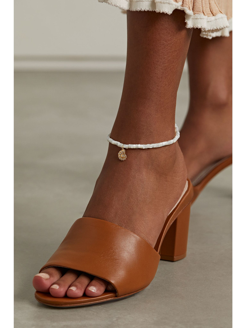 SYDNEY EVAN 14-karat gold, mother-of-pearl and diamond anklet Gold outlook