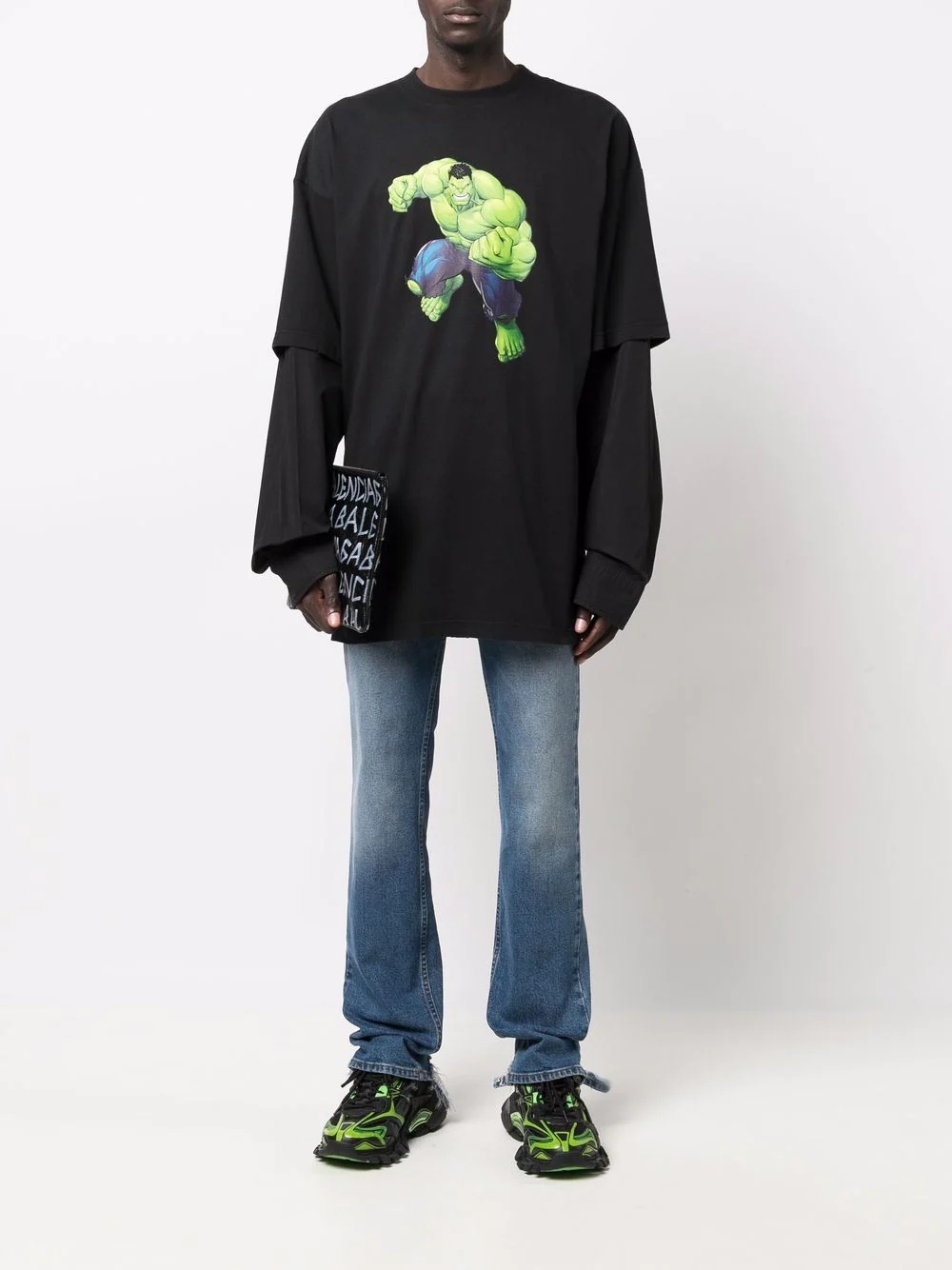 layered Hulk-print sweatshirt - 2