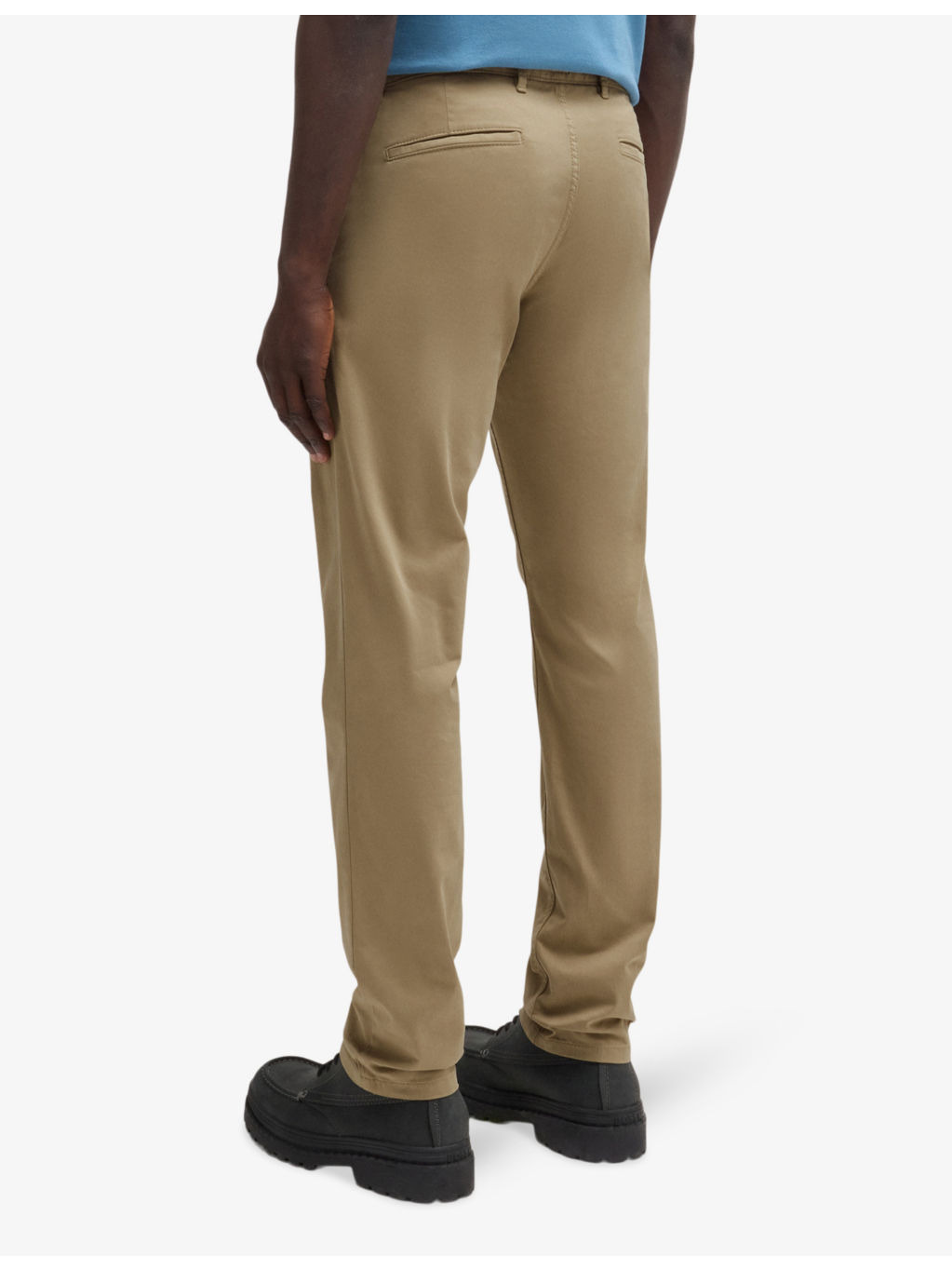 Casual slim-fit straight-leg stretch-cotton trousers - 4