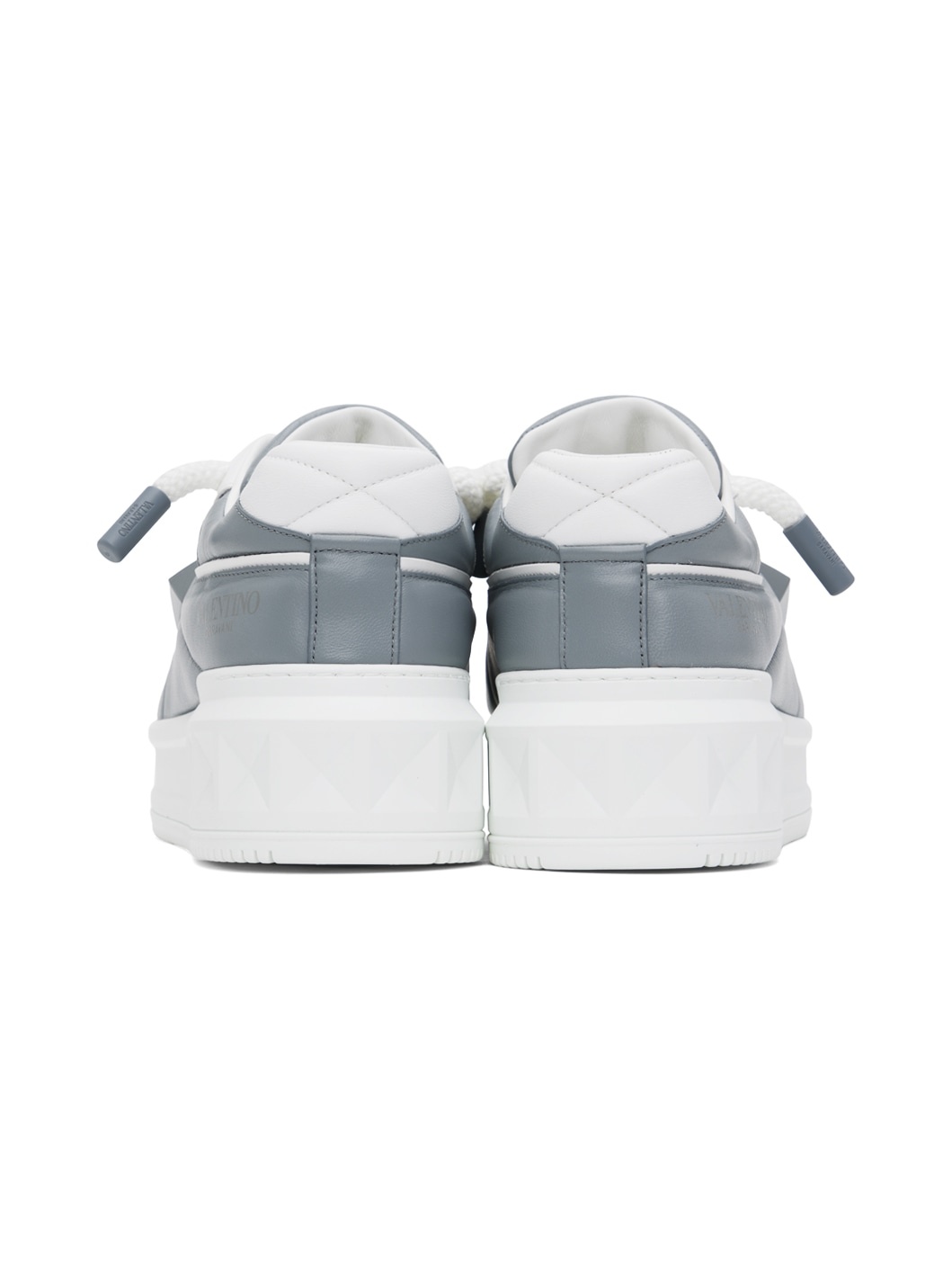 White & Gray One Stud XL Low-Top Sneakers - 2