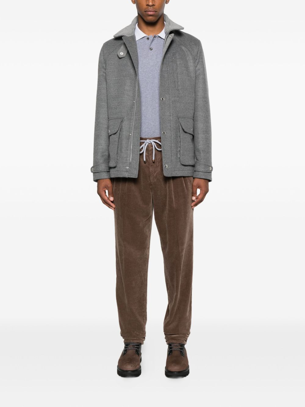 drawstring corduroy trousers - 2