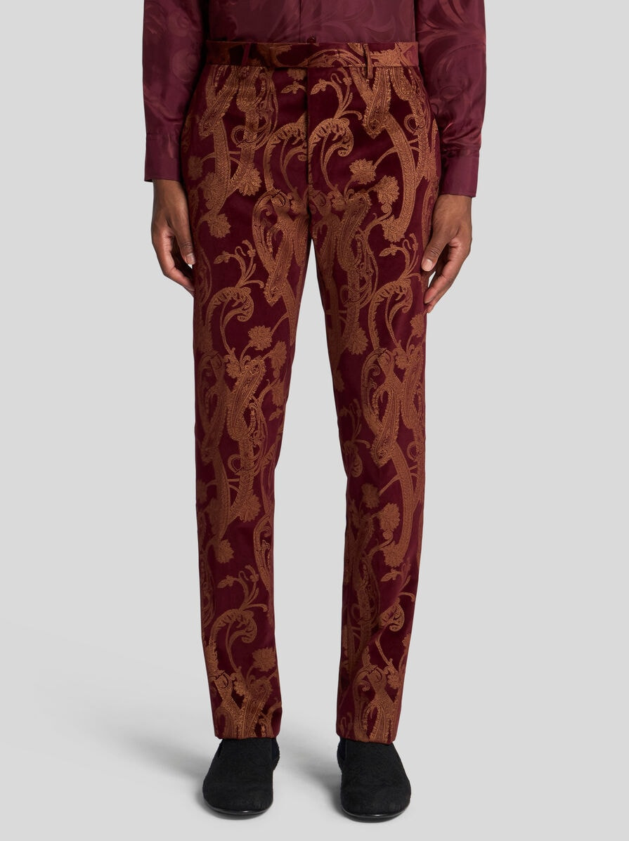 FLORAL PAISLEY COTTON EVENING TROUSERS - 2