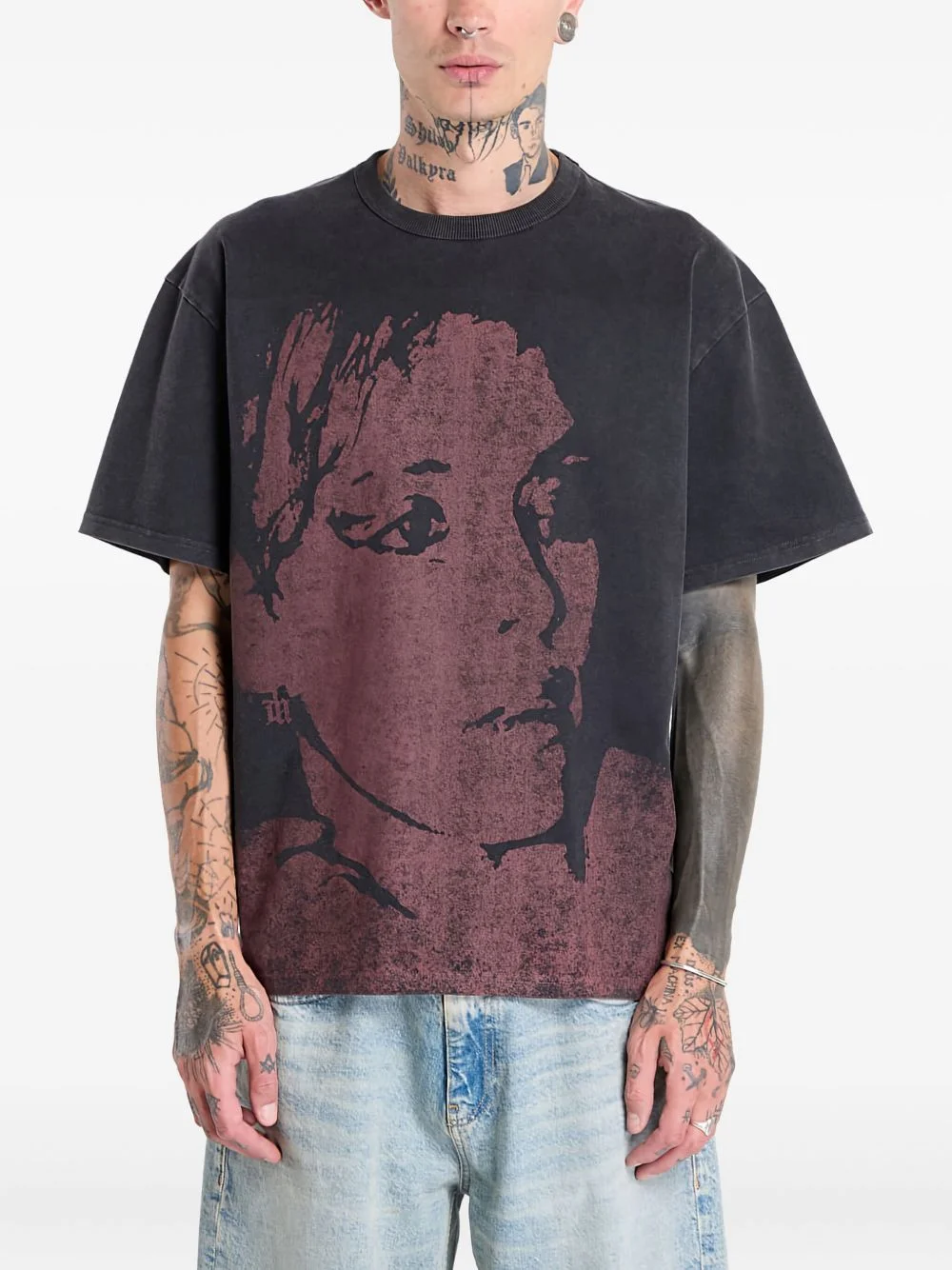 portrait-print T-shirt - 1