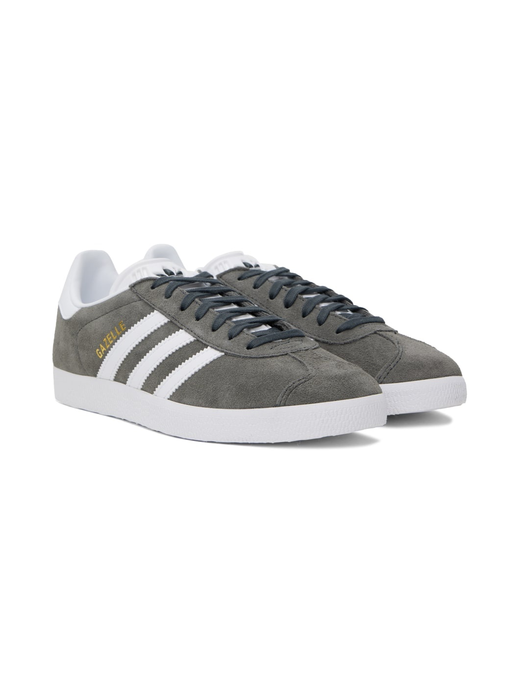 Gray & White Gazelle Sneakers - 4