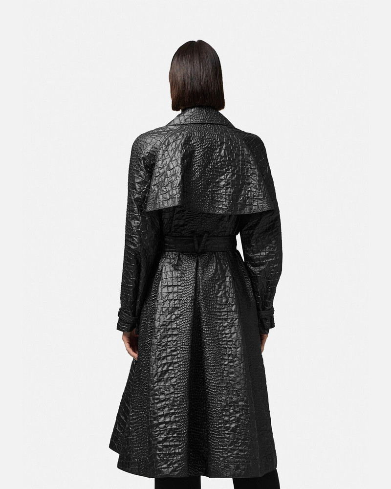 Croc-Lacquered Cloquet Trench Coat 4
