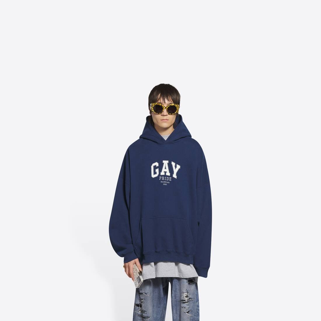 Pride Boxy Hoodie in Blue - 3