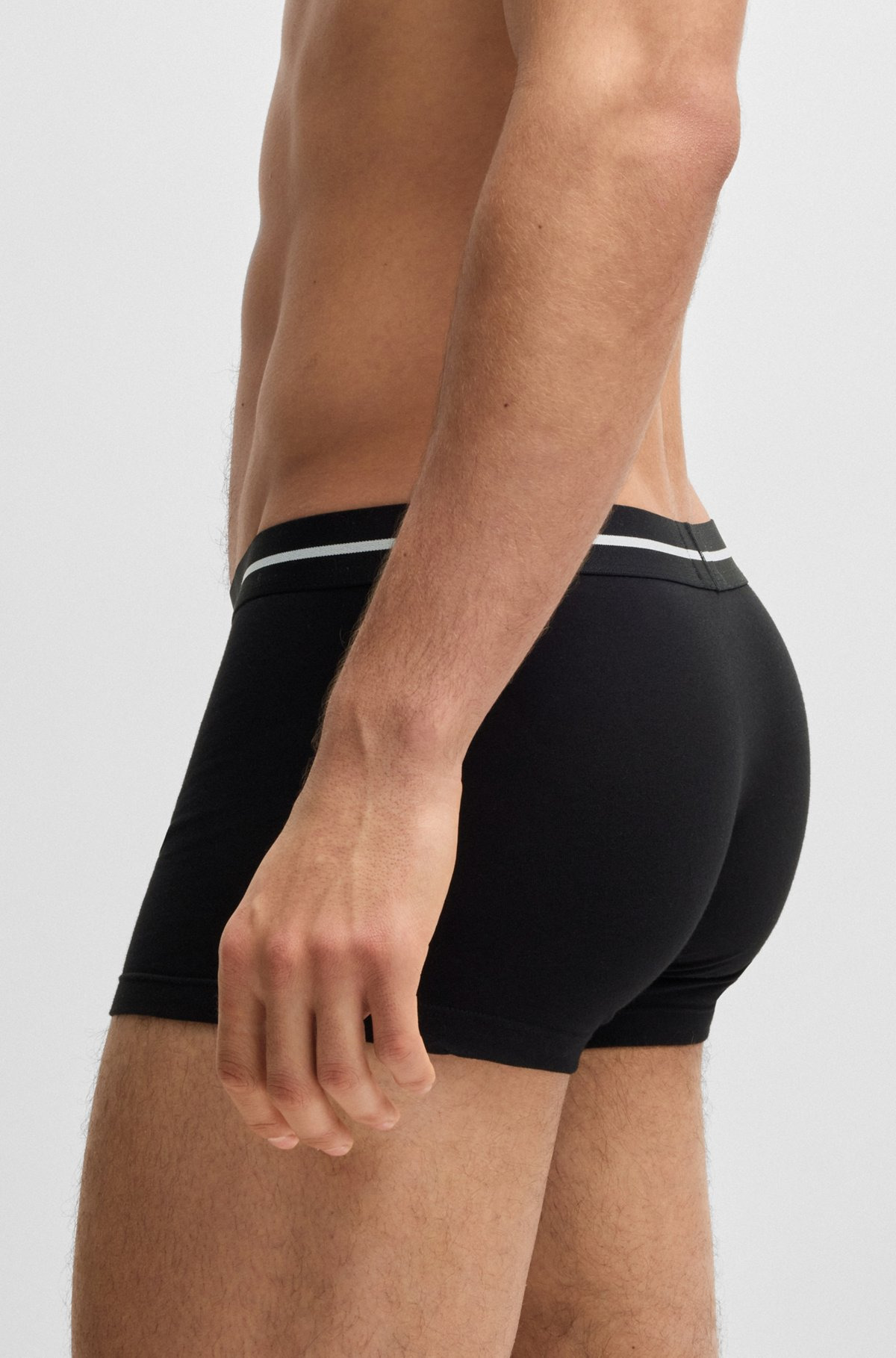 THREE-PACK OF STRETCH-COTTON TRUNKS WITH LOGO WAISTBANDS - 5