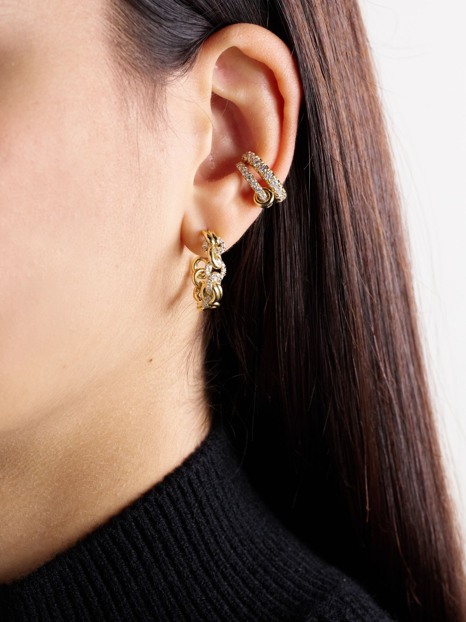 Fused Serpens 18-karat gold diamond hoop earrings Gold - 4