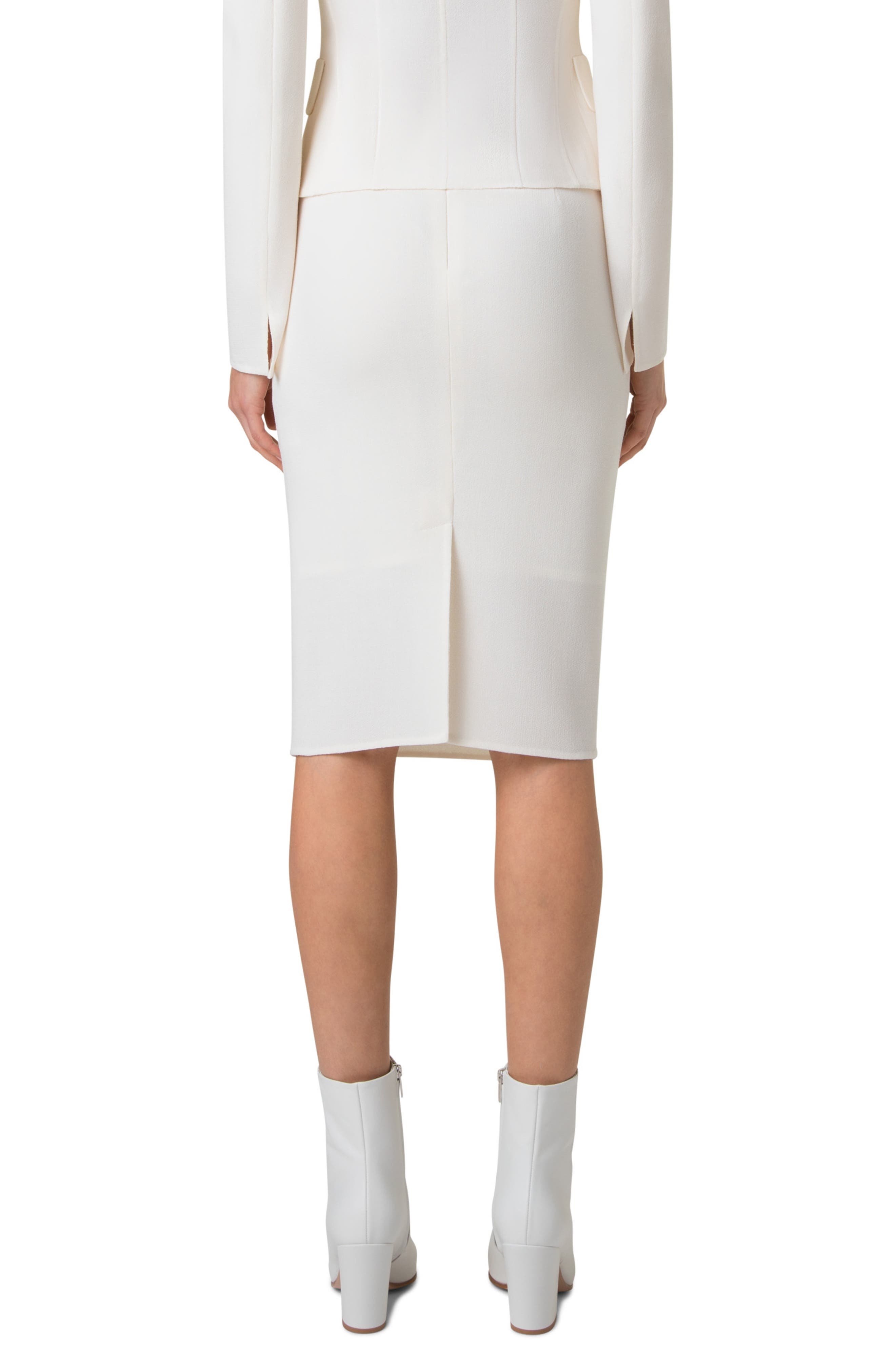 Akris Double Face Virgin Wool Crepe Pencil Skirt in Ecru at Nordstrom - 2