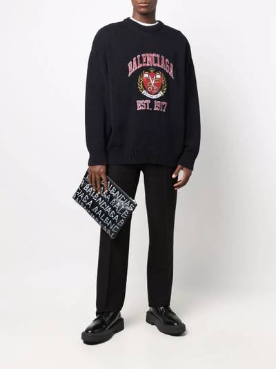 BALENCIAGA College logo-embroidered jumper outlook