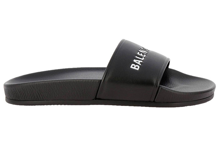(WMNS) Balenciaga Pool Slides 'Black White' 517226WAL001006 - 3