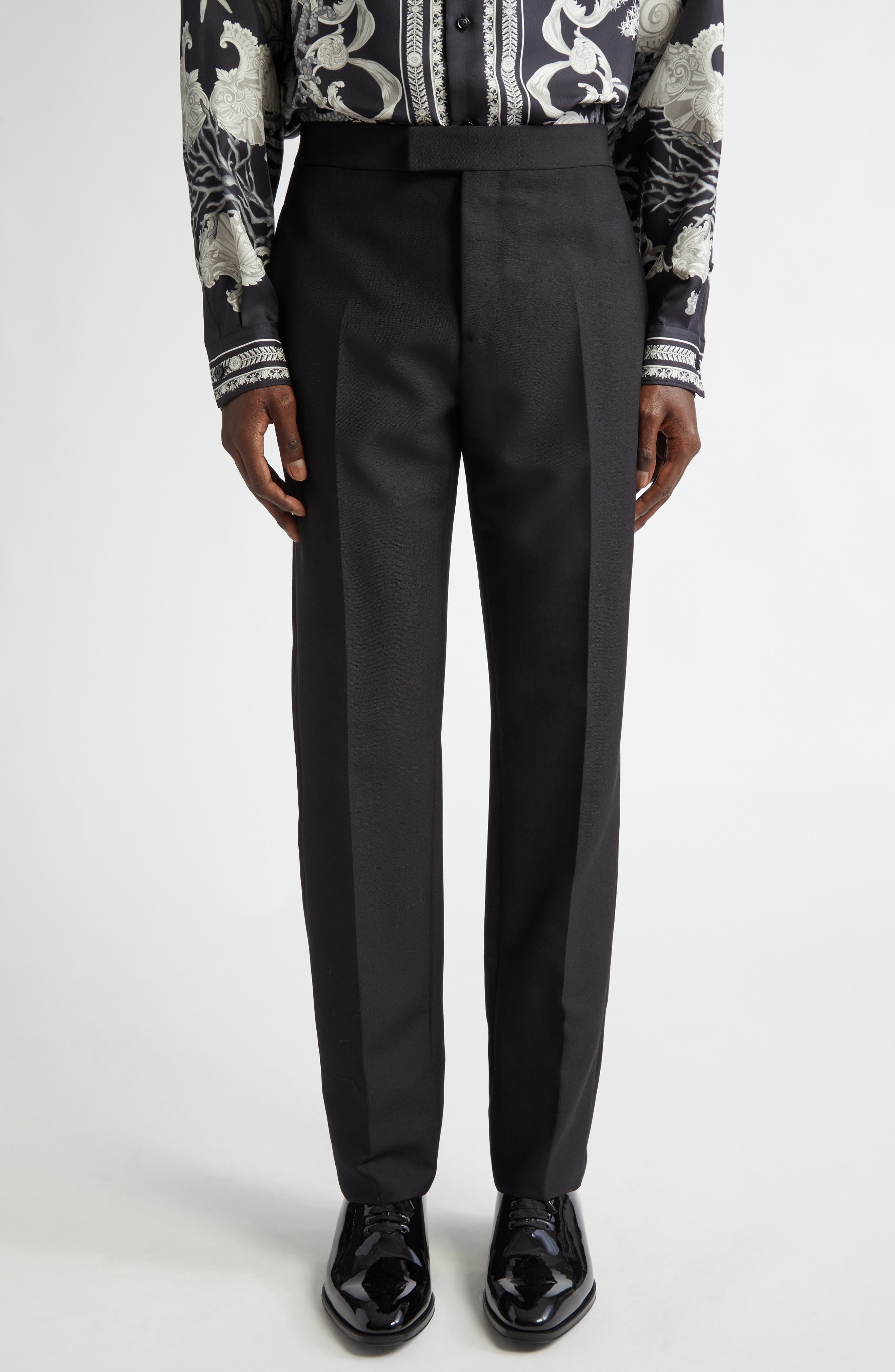 Pleated Wool & Mohair Dress Pants - 1