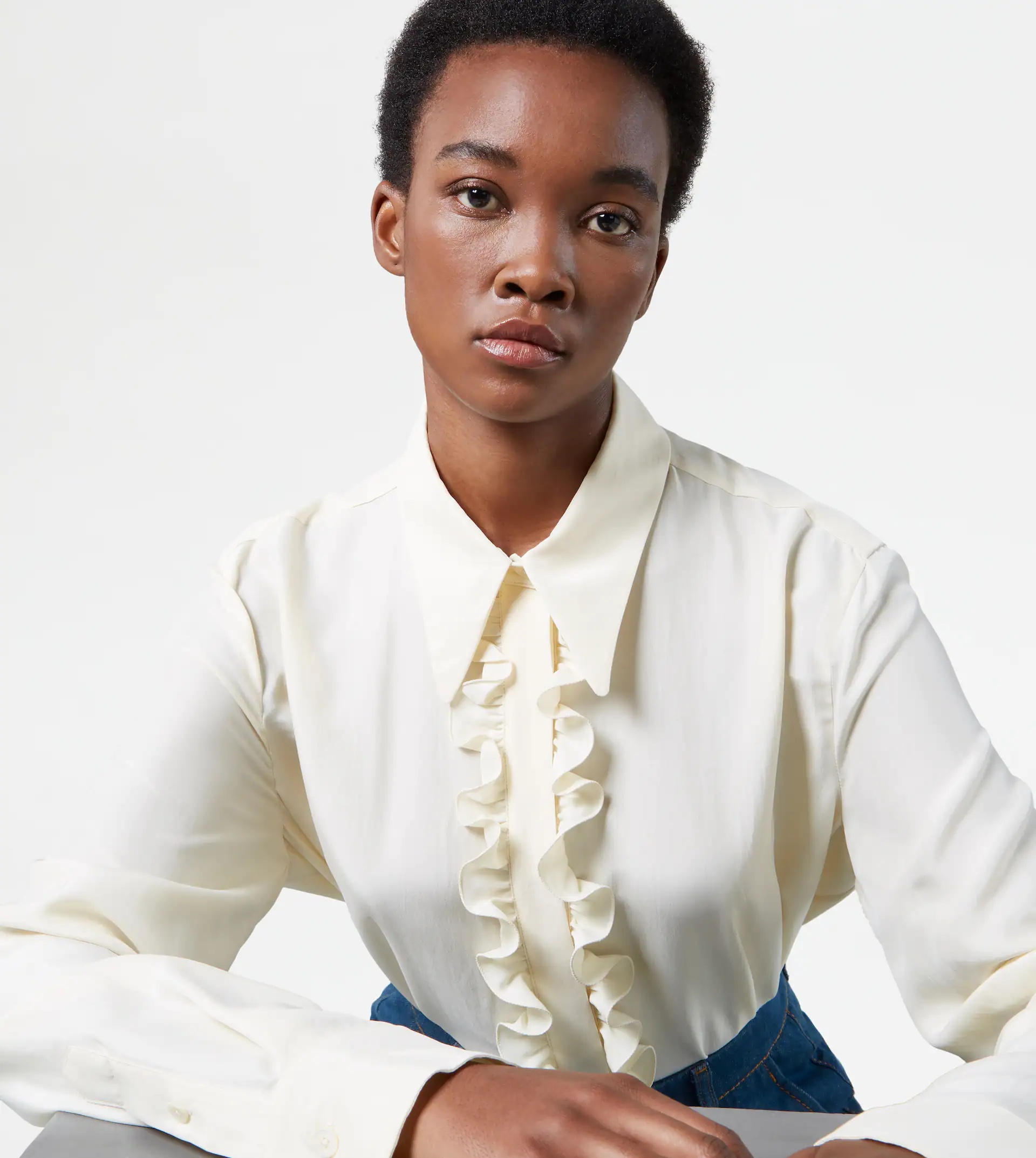 SILK BLOUSE - OFF WHITE - 5
