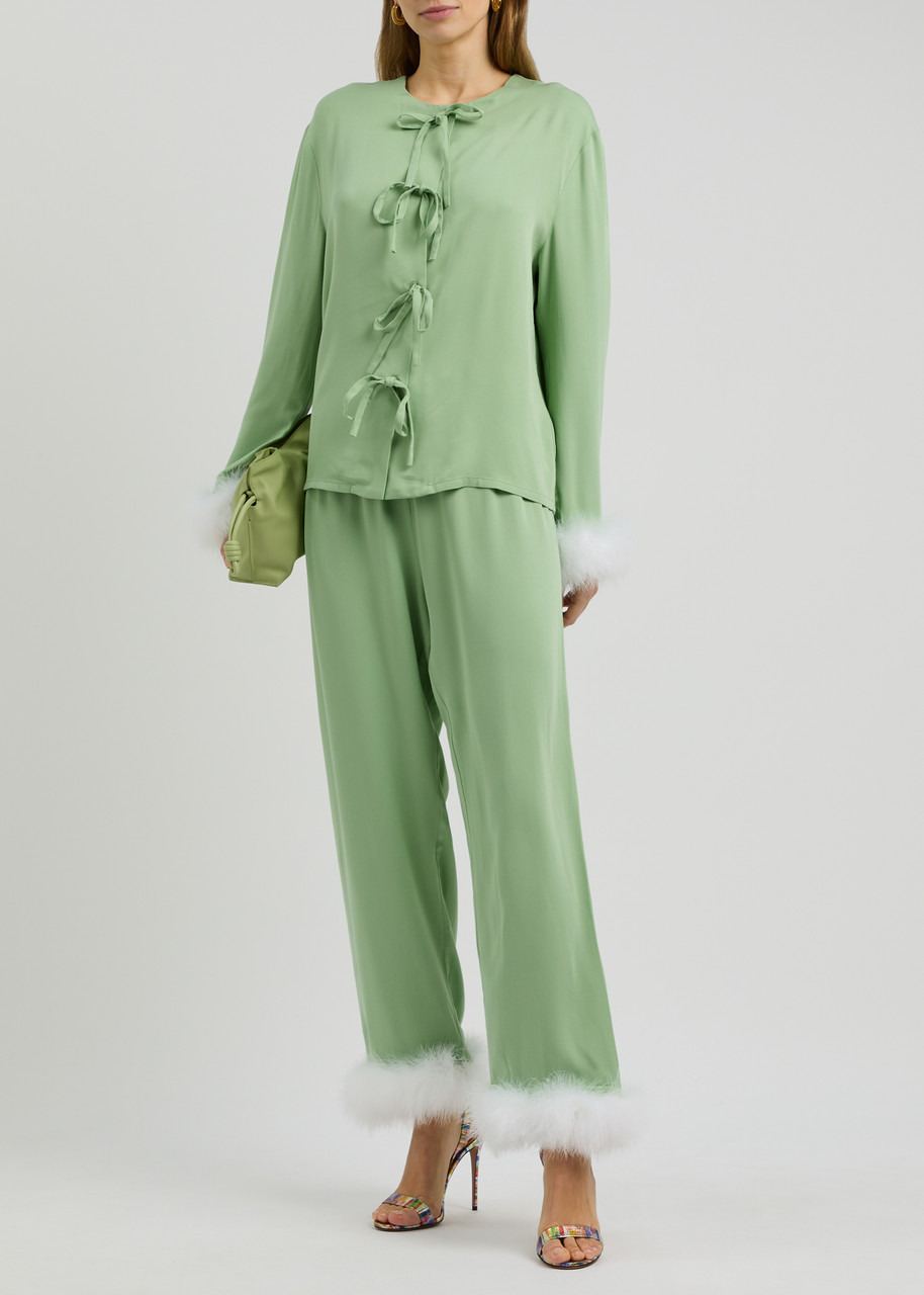 Sleeper Capricorn Feather-trimmed Twill Pyjama set - 4