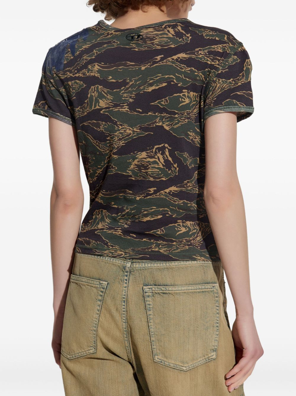 eagle-print camouflage T-shirt - 4