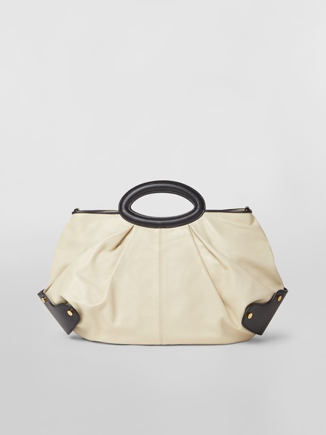 SMALL BEIGE BALLOON CALFSKIN BAG - 1