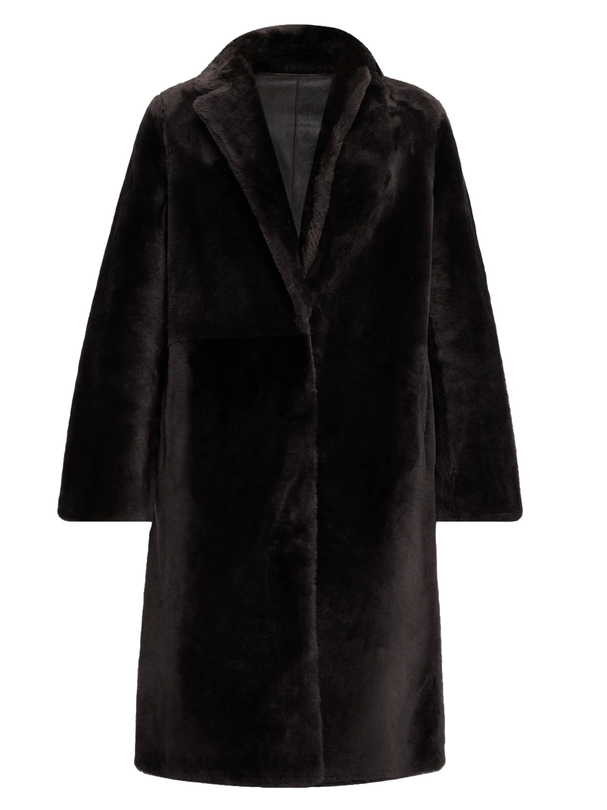 Women's Reversible Shearling Coat - Etain - 1
