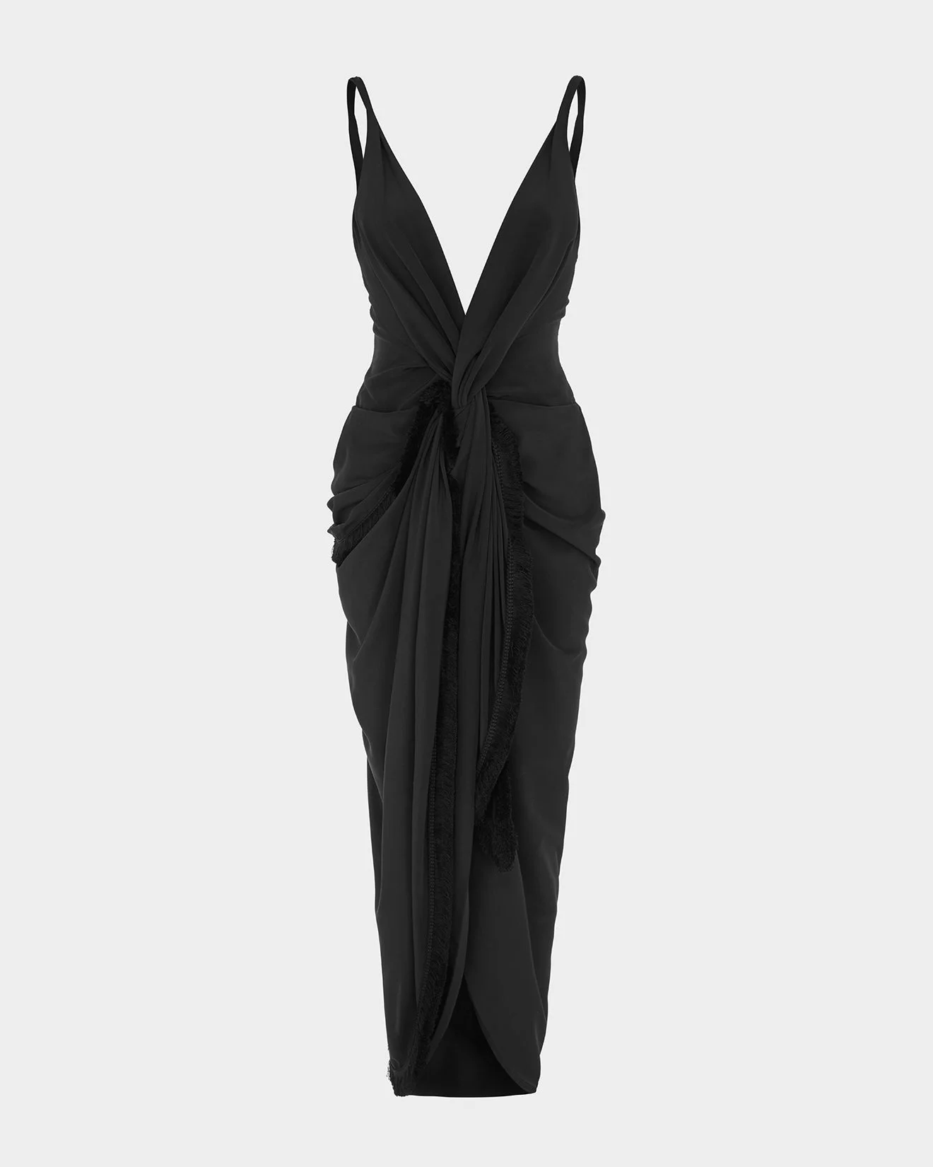 WYE MIDI DRESS IN FLAT SATIN - 1
