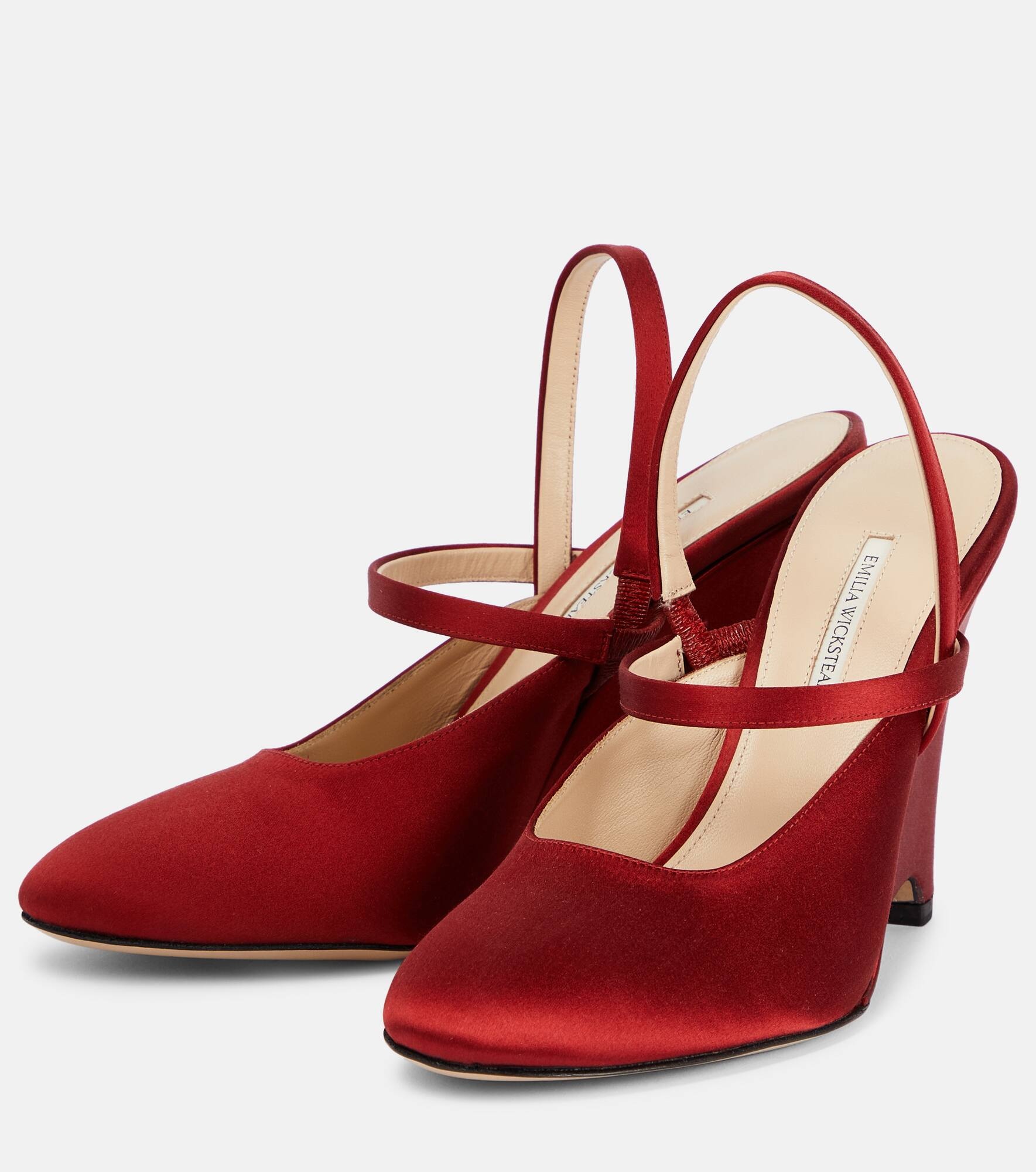 Aster satin wedge pumps - 5
