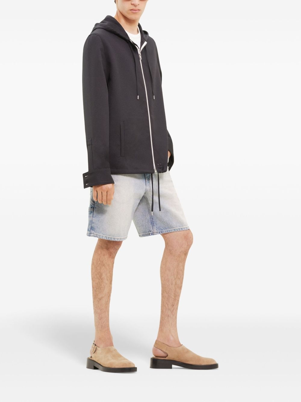 zipped twill jacket - 3