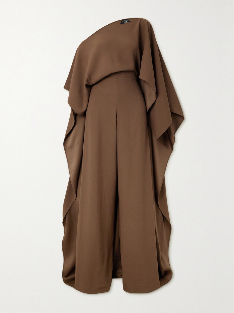 Jerry Cape-effect One-shoulder Crepe Jumpsuit 1