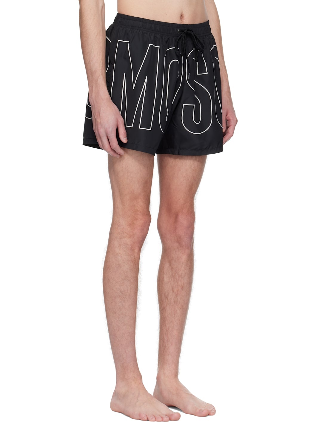 Black Rubber Logo Swim Shorts - 2