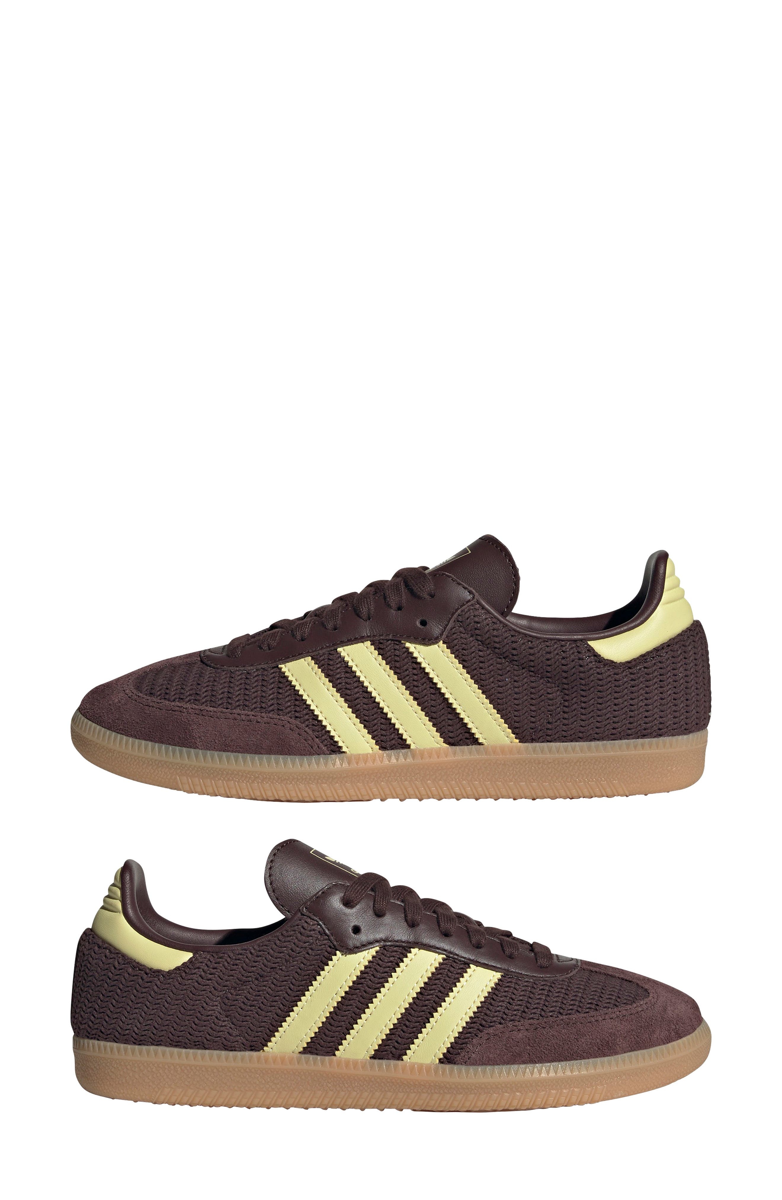 adidas Samba OG Sneaker in Brown/Powder Yellow/Gum at Nordstrom - 8
