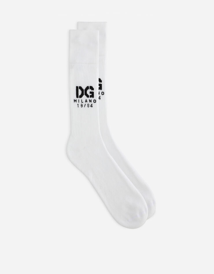 Stretch cotton socks with jacquard DG logo - 1