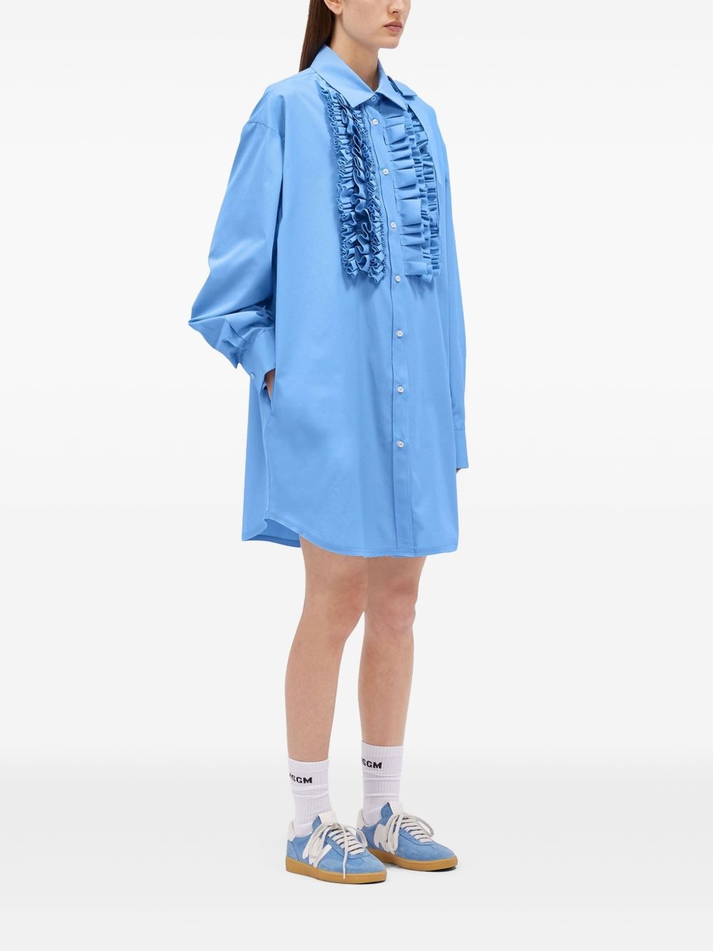 ruffled poplin mini dress - 3