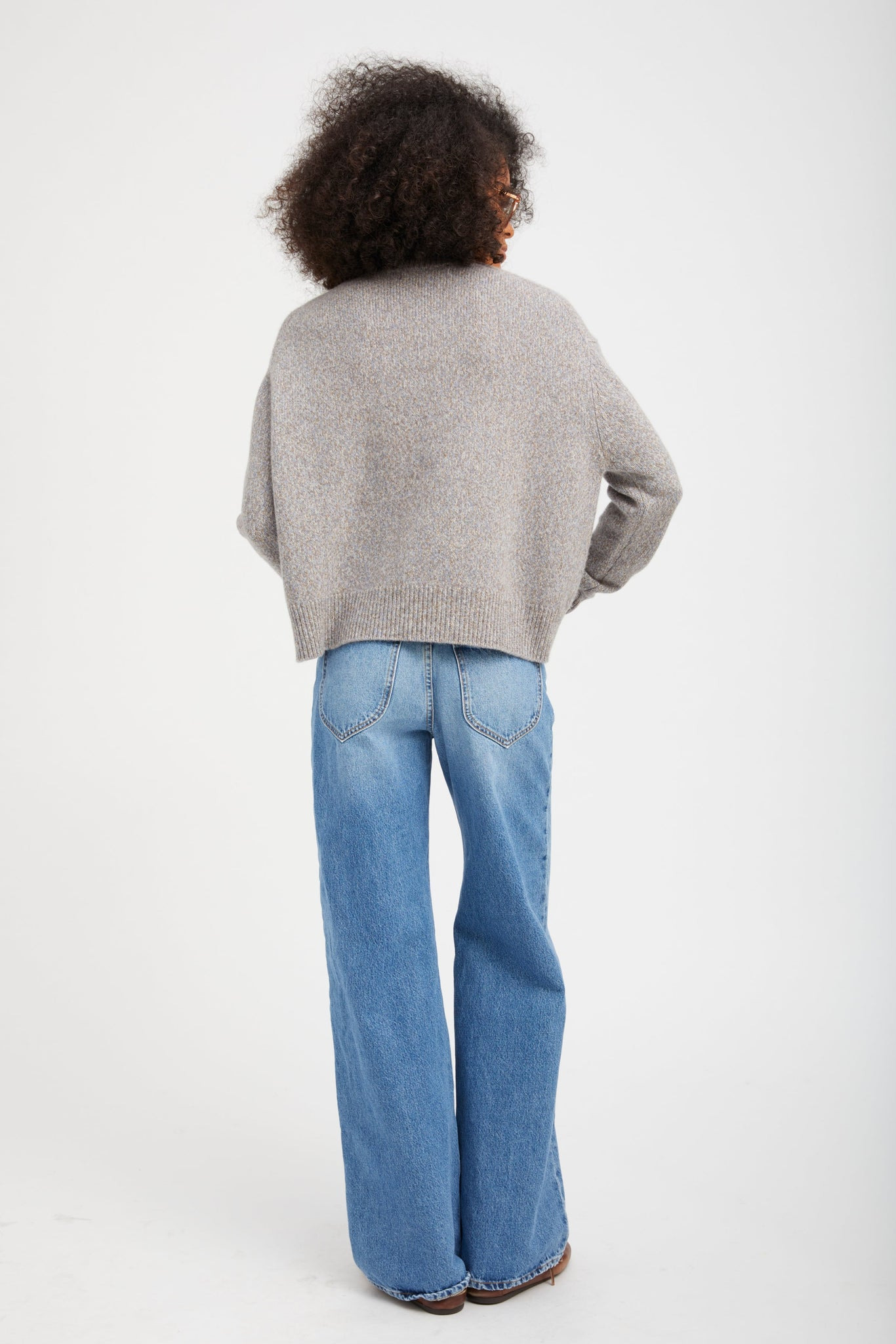HEATHER GREY CASHMERE CHARLIE SWEATER - 6